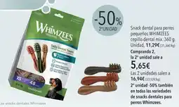 El Corte Inglés Whimzees - snack dental para perros pequeños cepillo dental lim oferta