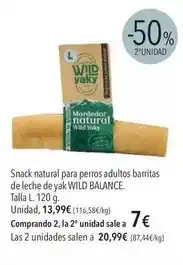 El Corte Inglés Snack - natural para perros adultos barritas de leche de yak wild balance oferta