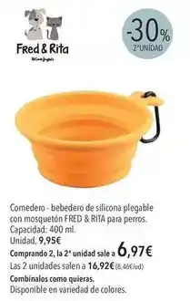 El Corte Inglés Rita - bebedero de silicona plegable con mosqueton fred & para perros oferta
