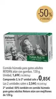 El Corte Inglés Retorn - comida húmeda para gatos adultos atún con gambas oferta