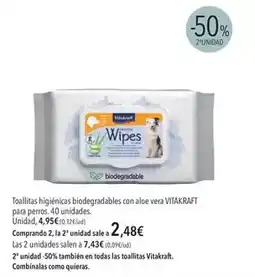 El Corte Inglés Vitakraft - toallitas higienicas biodegradables con aloe vera oferta