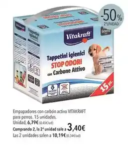 El Corte Inglés Vitakraft - empapadores con carbón activo para perros oferta