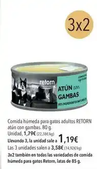 El Corte Inglés Retorn - comida húmeda para gatos adultos atun con gambas oferta