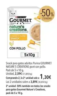 El Corte Inglés Purina - nature's creations snack para gatos adultos pure con pollo oferta