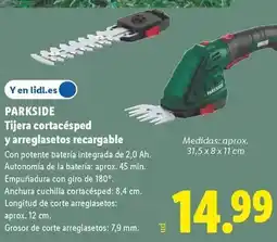Lidl Parkside - tijera cortacésped y arreglasetos recargable oferta