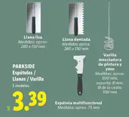 Lidl Parkside - espatulas/llanas/varilla oferta