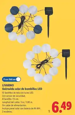 Lidl Livarno - guirnalda solar de bombillas led oferta