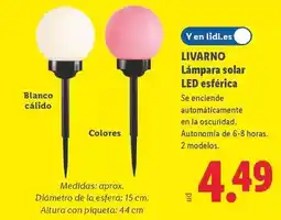 Lidl Livarno - lámpara solar led esférica oferta
