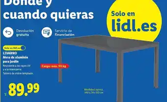 Livarno - mesa de aluminio para jardín