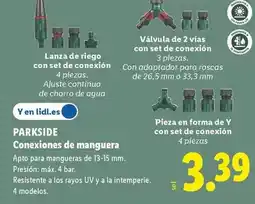 Lidl Parkside - conexiones de manguera oferta
