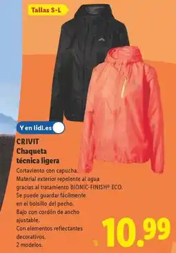 Lidl Crivit - chaqueta técnica ligera oferta