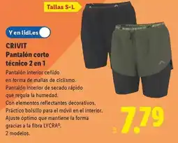Lidl Crivit - pantalon corto tecnico 2 en 1 oferta