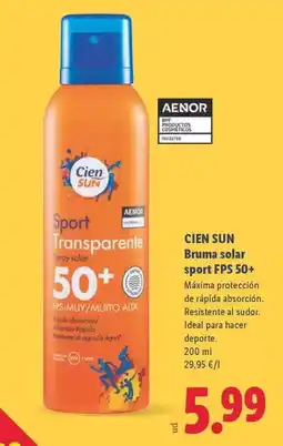 Lidl Cien sun - bruma solar sport fps 50+ oferta