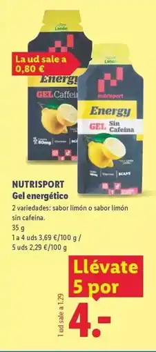 Lidl Nutrisport - gel energetico oferta