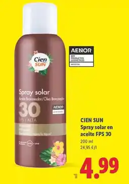 Lidl Cien sun - spray solar en aceite fps 30 oferta