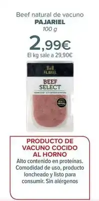 Carrefour Embutidos pajariel - beef natural de vacuno oferta