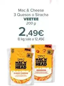 Carrefour Veetee - mac & cheese 3 quesos o sriracha oferta