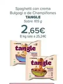 Carrefour Tangle - spaghetti con crema bulgogi o de champiñones oferta