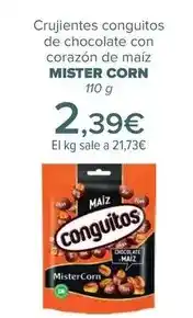 Carrefour Mistercorn - crujientes conguitos de chocolate con corazón de maíz oferta