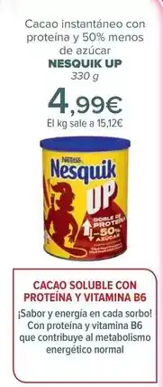 Carrefour Nesquik - cacao instantáneo con proteína y 50% menos de azúcar up oferta