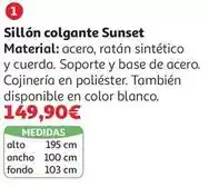 Alcampo Sillon colgante plegable modelo sunset blanco oferta