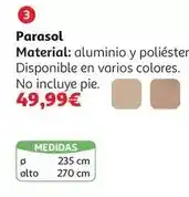 Alcampo Parasol alu/poli 2,70x,2,35 mts terracota oferta