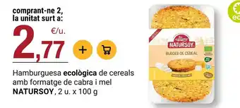 Natursoy - hamburguesa ecologica de cereals amb formatge de cabra i mel