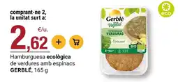 BonpreuEsclat Gerblé - hamburguesa ecologica de verdures amb espinacs oferta