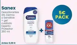Clarel Sanex - desodorantes xxl dermo o sensitive + gel cuidado experto protector oferta