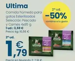 Clarel Ultima - comida húmeda para gatos esterilizados selección pescado y carnes oferta