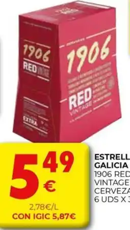 CashDiplo ESTRELLA GALICIA 1906 red vintage cerveza oferta