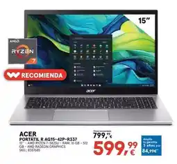 Worten Acer - portátil r ag15-42p-r337 oferta