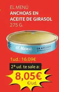 GM Cash & Carry El menu - anchoas en aceite de girasol oferta