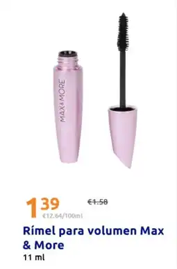 Action MAX & MORE Rímel para volumen oferta
