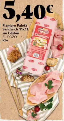 Gadis EL POZO Fiambre Paleta Sándwich 11x11 sin Gluten oferta