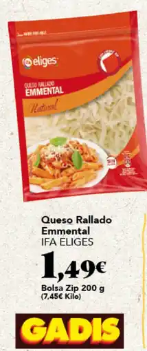 Gadis IFA ELIGES Queso Rallado Emmental oferta