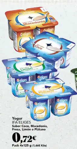 Gadis IFA ELIGES Yogur Sabor Coco, Macedonia, Fresa, Limón o Plátano oferta