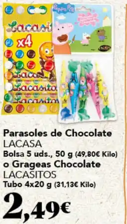 Gadis LACASA /LACASITOS Parasoles de Chocolate o Grageas Chocolate oferta