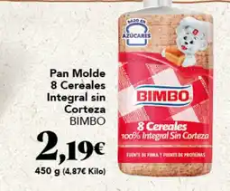 Gadis BIMBO Pan Molde 8 Cereales Integral sin Corteza oferta