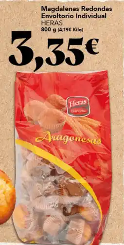 Gadis HERAS Magdalenas Redondas Envoltorio Individual oferta