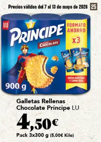 Gadis LU Galletas Rellenas Chocolate Príncipe oferta
