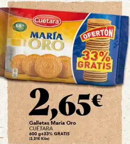 Gadis CUÉTARA Galletas María Oro oferta