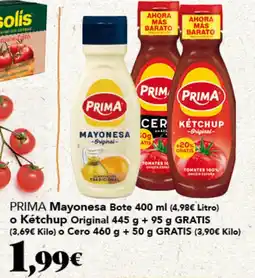 Gadis PRIMA Mayonesa Bote o Kétchup Original o Cero oferta