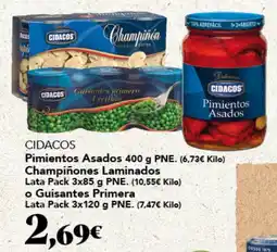 Gadis CIDACOS Pimientos Asados) Champiñones Laminados o Guisantes Primera oferta