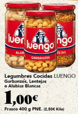 Gadis LUENGO Legumbres Cocidas Garbanzos, Lentejas o Alubias Blancas oferta