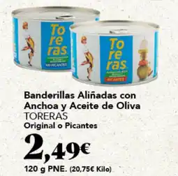 Gadis TORERAS Banderillas Aliñadas con Anchoa y Aceite de Oliva Original o Picantes oferta