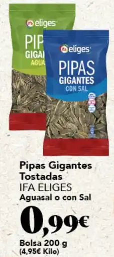 Gadis IFA ELIGES Pipas Gigantes Tostadas Aguasal o con Sal oferta