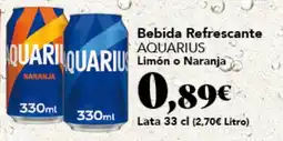 Gadis AQUARIUS Bebida Refrescante Limón o Naranja oferta