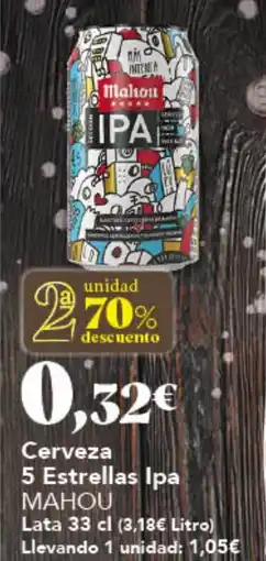 Gadis MAHOU Cerveza 5 Estrellas Ipa oferta