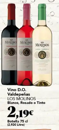 Gadis LOS MOLINOS Vino D.O. Valdepeñas Blanco, Rosado o Tinto oferta
